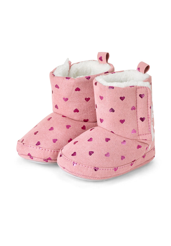 Sterntaler Baby-Stiefel aus gewebtem Velour mit Print Herzen Black Friday