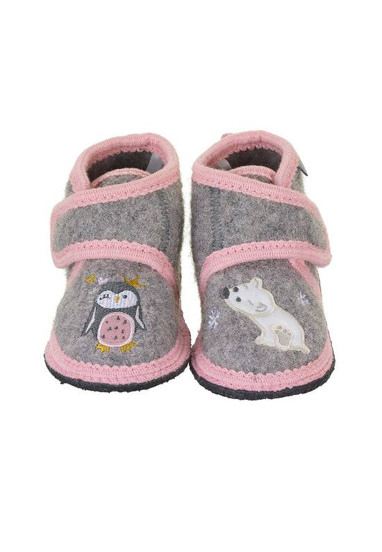 Sterntaler Hausschuhe Pinguin&Eisbär mit Klettverschluss,Grau Kauf eins, bekomm eins gratis