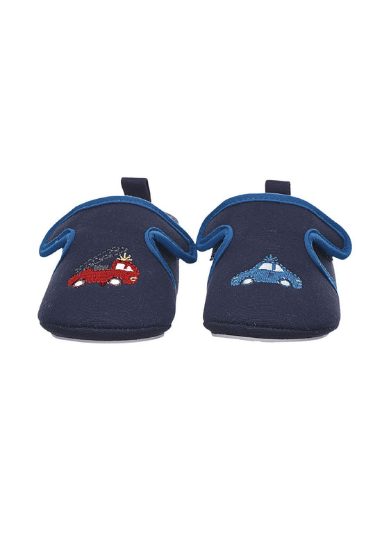 Sterntaler Baby-Krabbelschuh Auto aus Canvas in Marine Kostenlose Rückgabe
