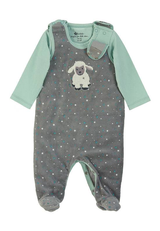 Sterntaler Strampler-Set Nicki Schaf Stanley in Grau Black Friday Preise