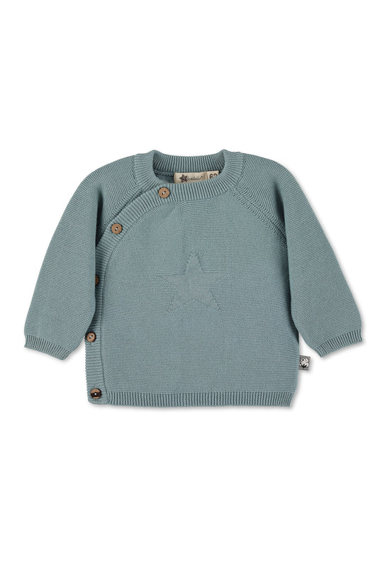 Sterntaler GOTS Strick-Jacke uni in Grün, Marine oder Grau