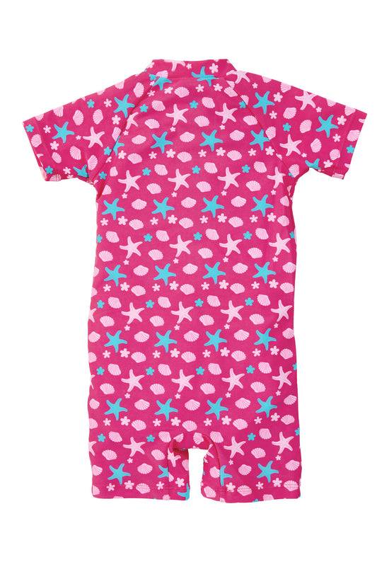 Sterntaler Schwimmanzug in Magenta mit Seesternen, UV 50+ Saisonschlussverkauf