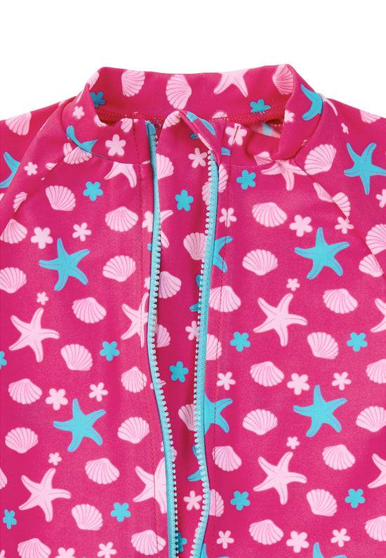Sterntaler Schwimmanzug in Magenta mit Seesternen, UV 50+ Saisonschlussverkauf
