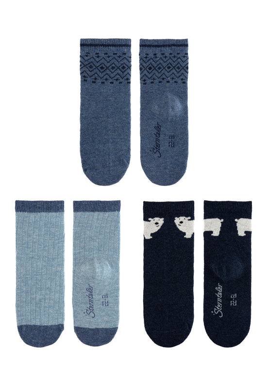 Sterntaler Socken 3er Pack Norweger-, Rippenmuster und Eisbär Online Outlet