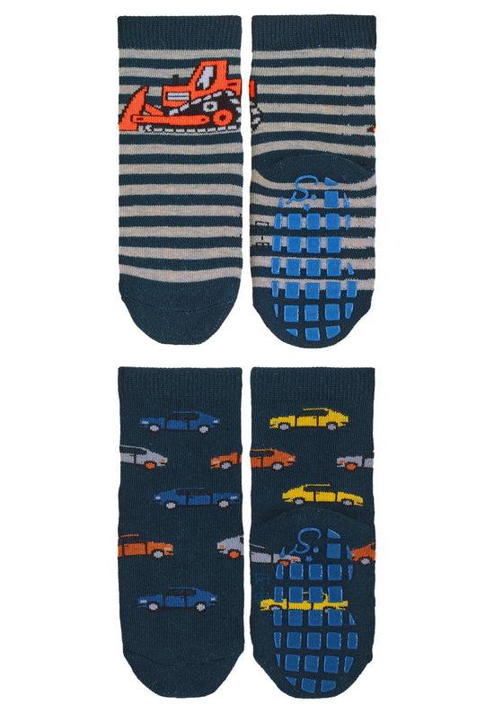 Sterntaler ABS-Socken 2er-Pack Bagger und Autos in Marine Zeitbegrenzte Promotion