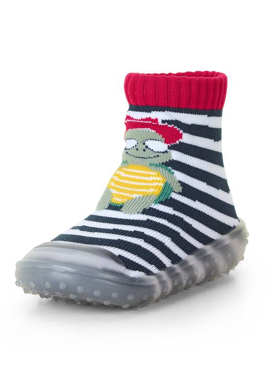 Sterntaler Adventure-Socks Schildkröte in Marine mit Ringel