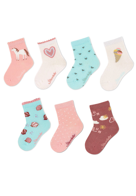 Sterntaler Kindersocken 7er-Box Mädchen in Rosa Sonderangebot der Fabrik