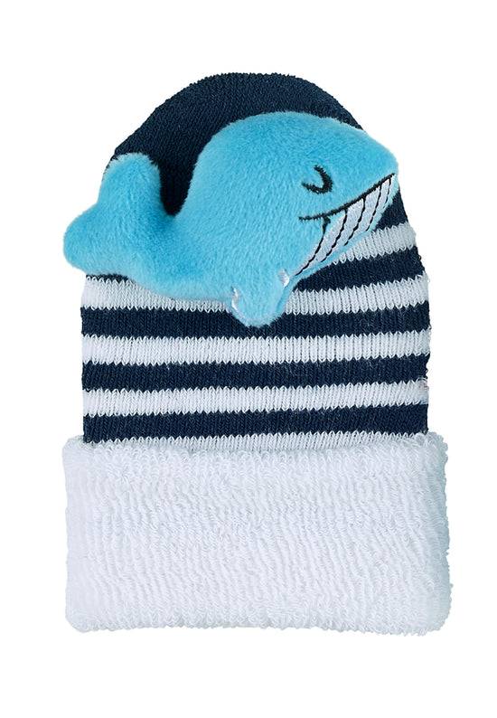 Sterntaler Baby Rasselsocken Wal in Marine mit Ringel Online