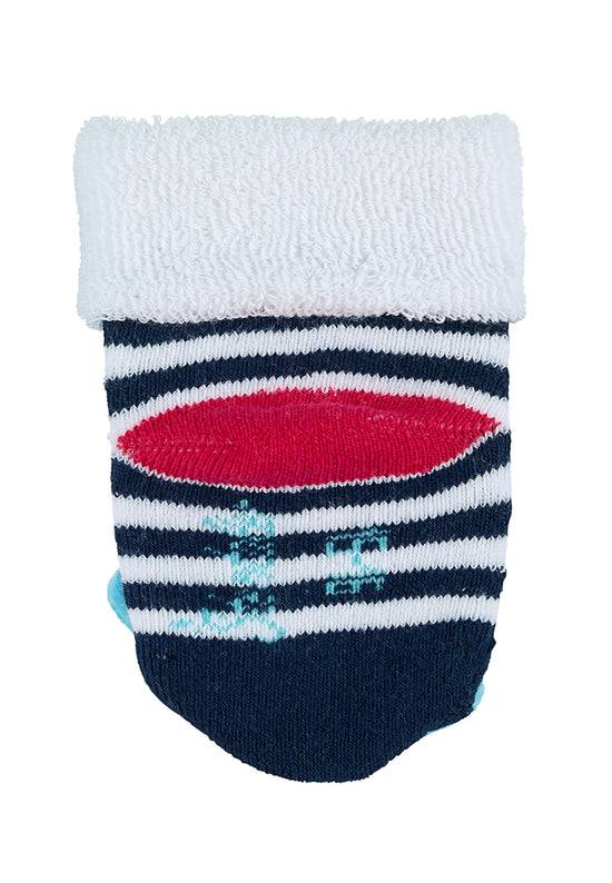 Sterntaler Baby Rasselsocken Wal in Marine mit Ringel Online