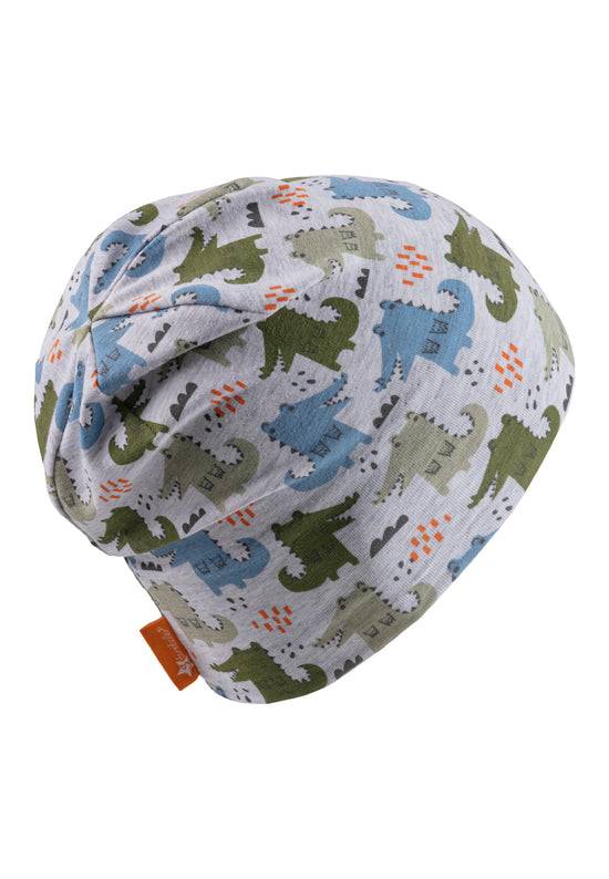 Sterntaler Beanie bedruckt mit bunten Krokodilen in silbergrau Meist gekauft