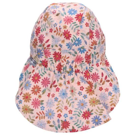 Sterntaler Schirmmütze in Rosa, Nackenschutz und Blumen Print Flash Sale