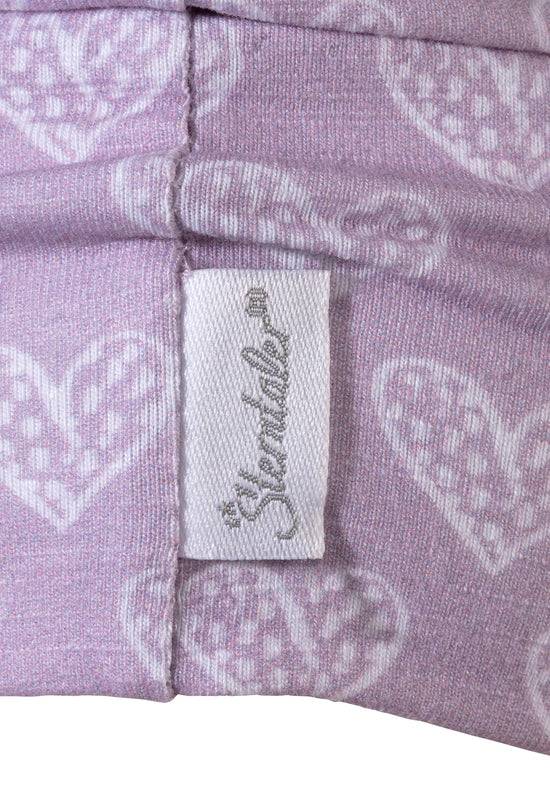 Sterntaler Beanie bedruckt mit Herzen in flieder Sonderangebote
