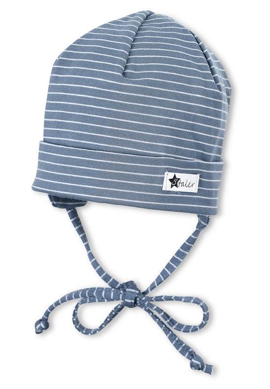 Sterntaler OCS Beanie aus Ringeljersey in Samtblau und Rosa VIP-Rabatte