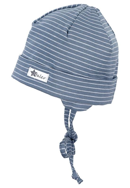 Sterntaler OCS Beanie aus Ringeljersey in Samtblau und Rosa VIP-Rabatte