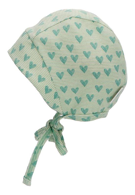 Sterntaler Häubchen mit Herzen Print aus Jersey und Bindeband JETZT KAUFEN