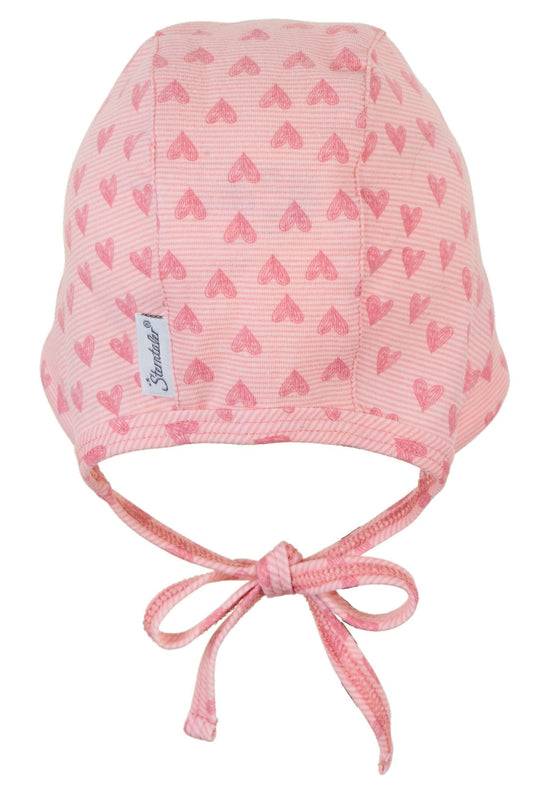 Sterntaler Häubchen mit Herzen Print aus Jersey und Bindeband JETZT KAUFEN