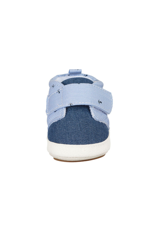 Sterntaler Babyschuh aus Denim und Baumwollstoff mit Druck Fabrikladen