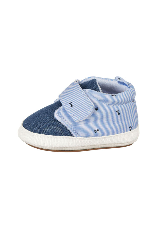 Sterntaler Babyschuh aus Denim und Baumwollstoff mit Druck Fabrikladen