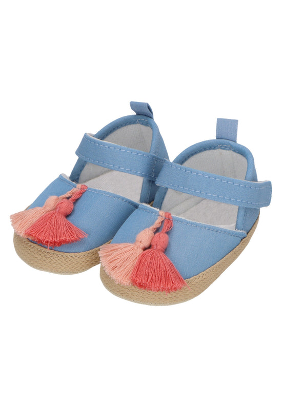 Sterntaler Baby Ballerina im Jeanslook mit Quastern in graublau