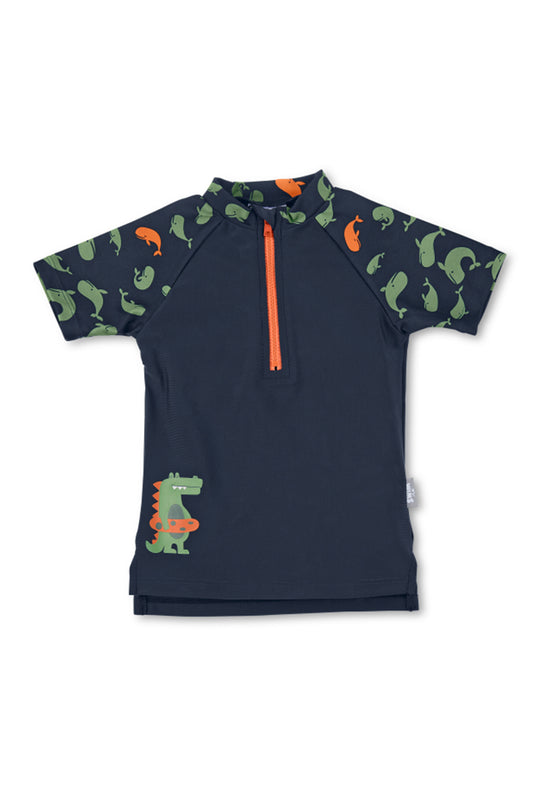 Sterntaler Kurzarm-Schwimmshirt in Marine mit Motiv Wale Großer Ausverkauf