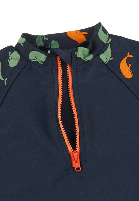 Sterntaler Kurzarm-Schwimmshirt in Marine mit Motiv Wale Großer Ausverkauf