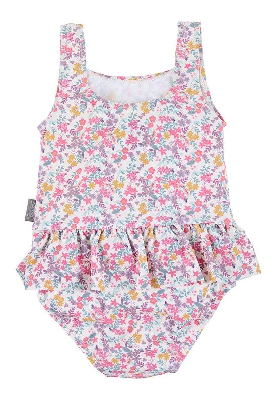 Sterntaler Kinder Badeanzug bedruckt mit Blumen in ecru Vatertagsangebot