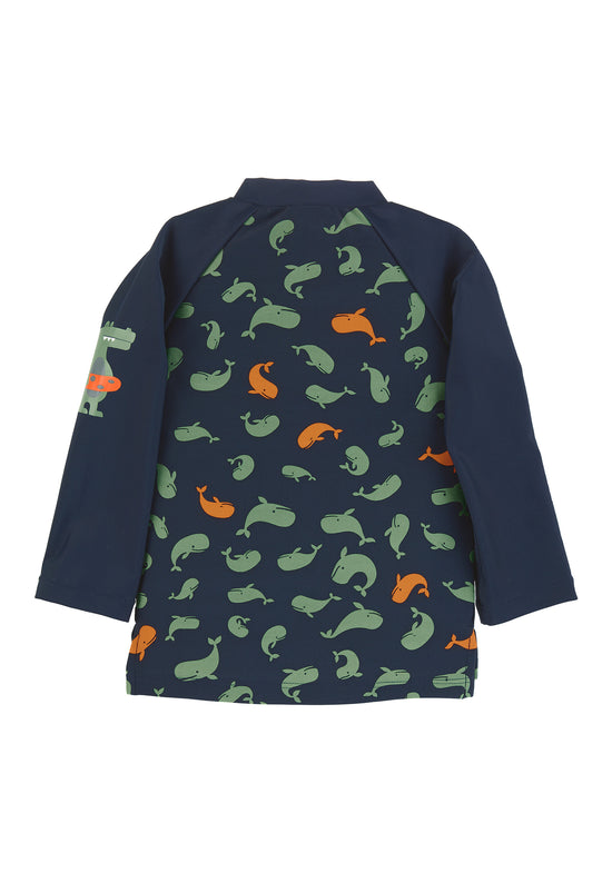 Sterntaler Langarm-Schwimmshirt in Marine mit Motiv Wale Lagerräumung