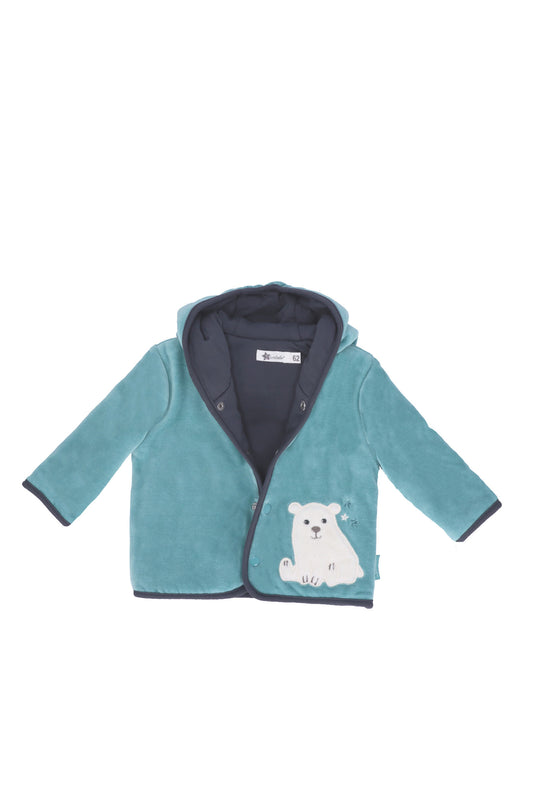 Sterntaler Kapuzen-Jacke aus Nicki, Motiv Eisbär Elia, Türkis Große Rabatte