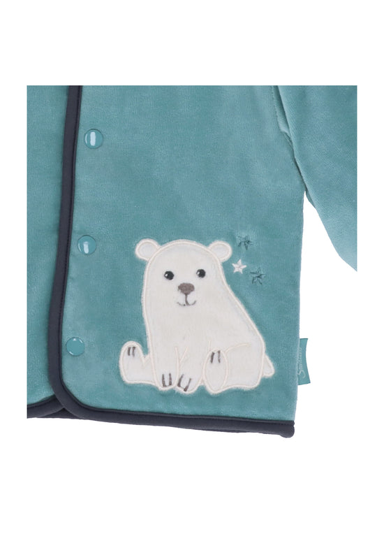 Sterntaler Kapuzen-Jacke aus Nicki, Motiv Eisbär Elia, Türkis Große Rabatte