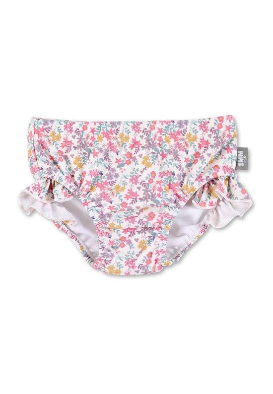 Sterntaler Kinder Badehose bedruckt mit Blumen in ecru