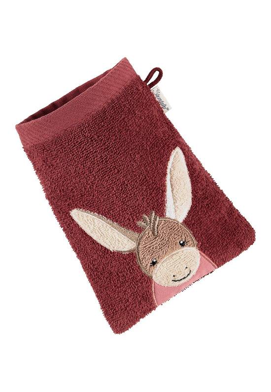 Sterntaler Waschhandschuh Esel Emmily in Dunkelrot Letzte 3 Tage
