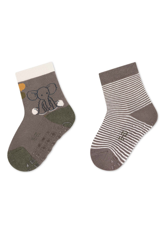 Sterntaler ABS-Socken Kinder 2er-Pack Elefant Eddy in Grau