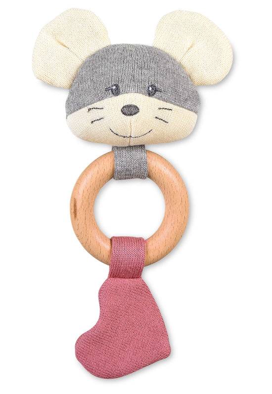 Sterntaler GOTS Strick-Spielfigur Maus, Holz-Greifring Buche Kostenloser Versand