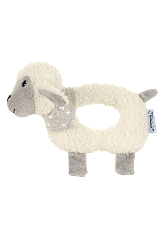 Sterntaler Greifling Schaf Stanley in Ecru mit Grau, 16 cm