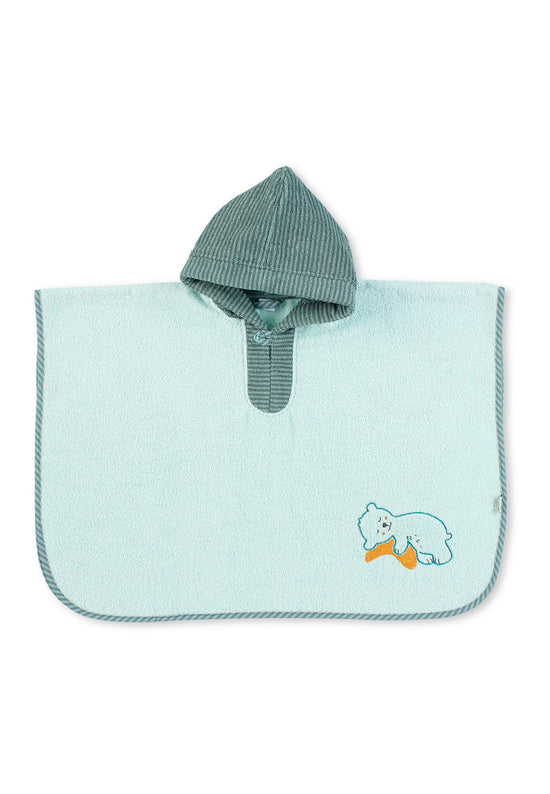 Sterntaler Poncho Bär Ben aus Frottee in Mittelgrün, 70x50cm Valentinstagsangebot
