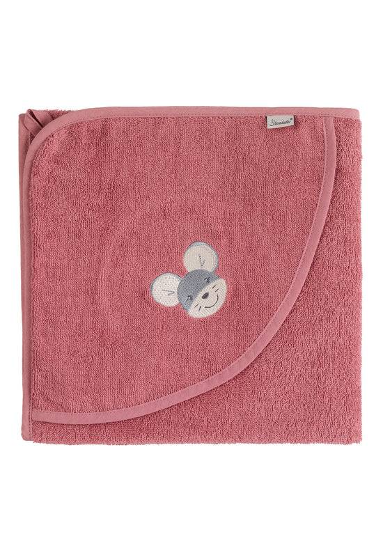 Sterntaler GOTS Badetuch 100x100 Maus Mabel aus Frottee, Rosa Exklusive Angebote