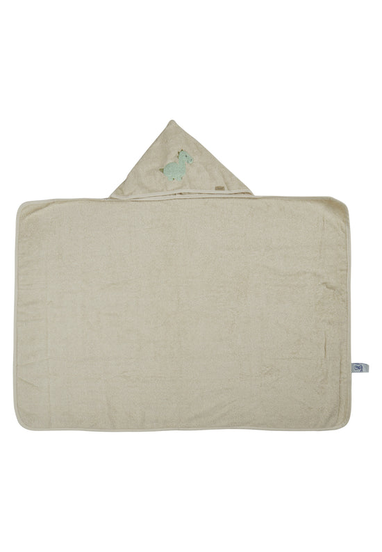Sterntaler Kapuzenbadetuch Dino Rexi in beige, 100x70cm